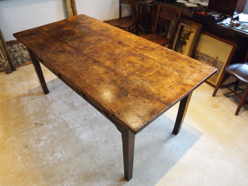 Table outstanding rare English Oak refectory dining George IV c1820 View XIII