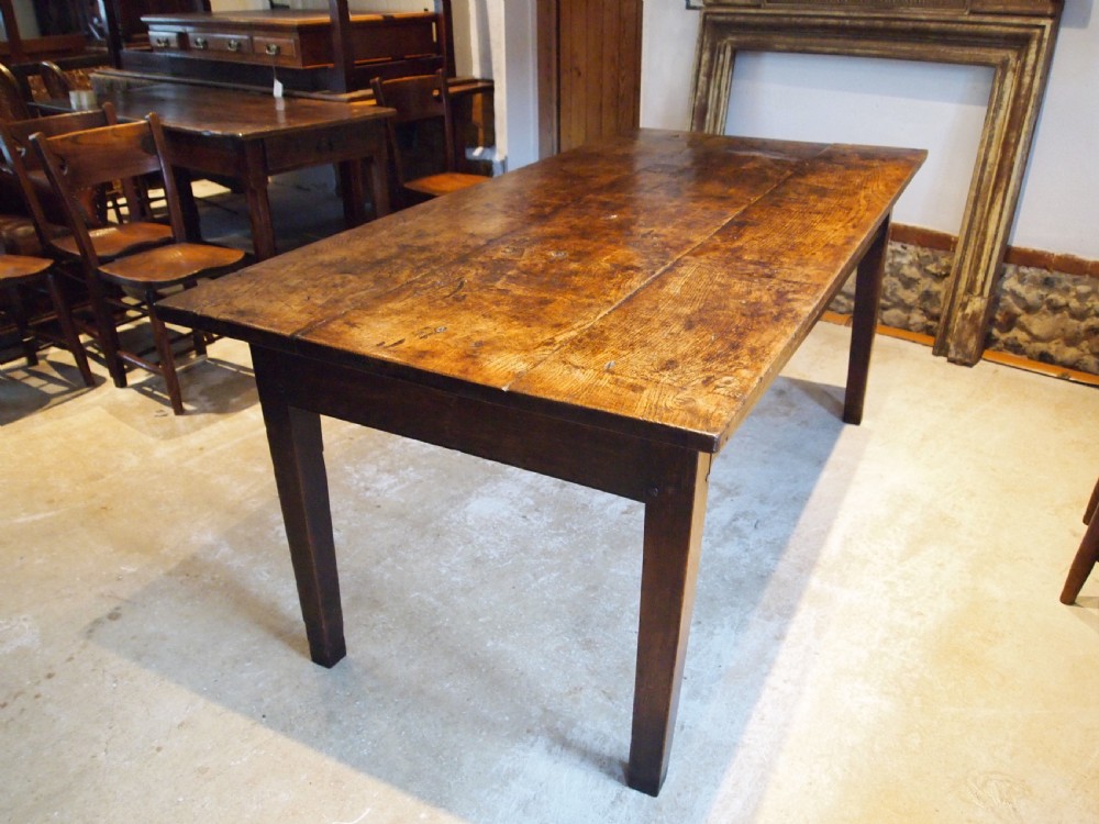 Table outstanding rare English Oak refectory dining George IV c1820 View XV