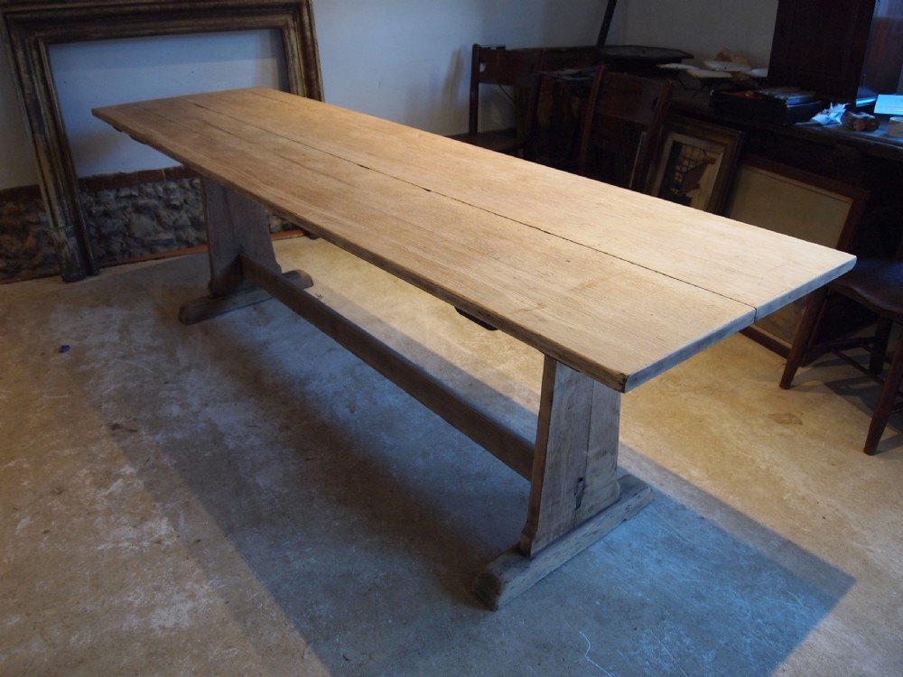 Table Refectory Bramdean School Oak dining Edwardian c1900 View V