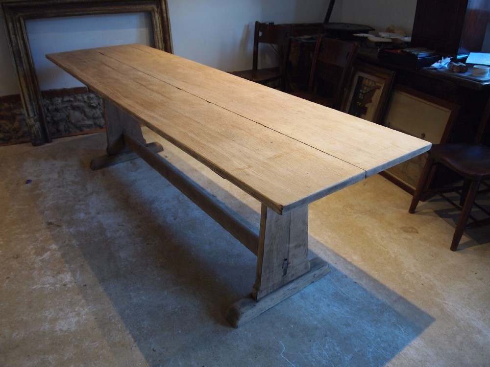 Table Refectory Bramdean School Oak dining Edwardian c1900 View VI