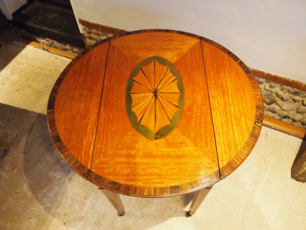 Table outstanding fine quality Edwardian Satinwood Pembroke table c1900 View IX