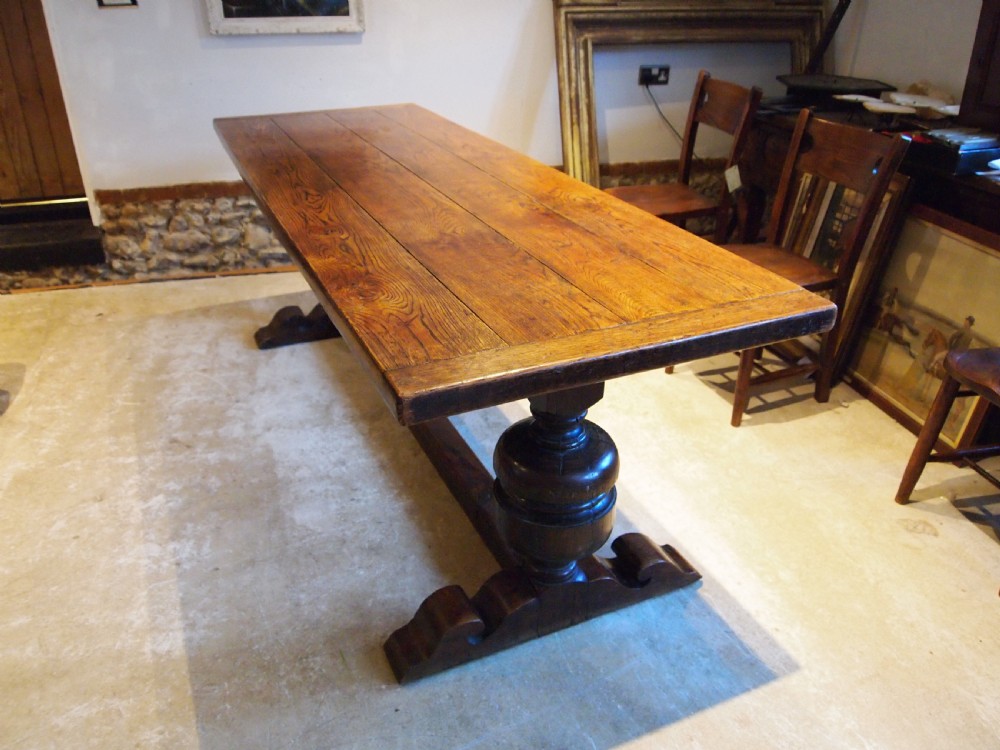 Table refectory farmhouse dining Oak 17th century style c1900 View III