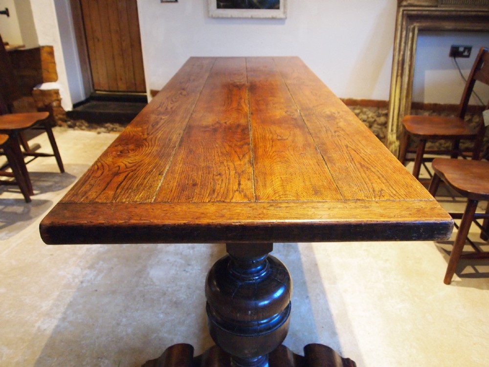 Table refectory farmhouse dining Oak 17th century style c1900 View V