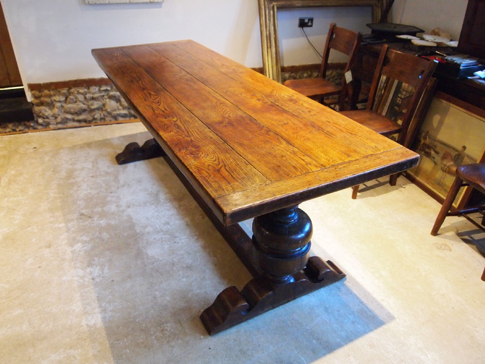 Table refectory farmhouse dining Oak 17th century style c1900 View VIII