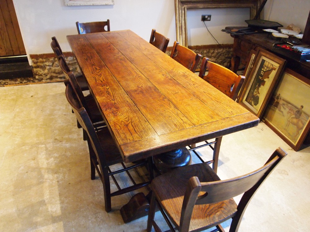 Table refectory farmhouse dining Oak 17th century style c1900 View XI