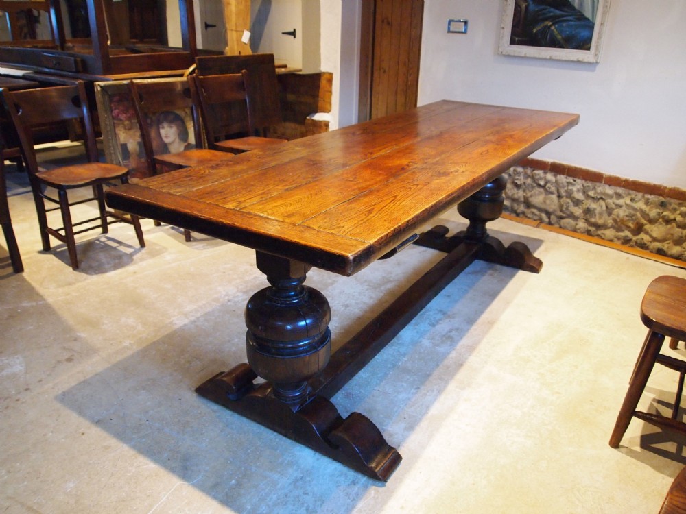 Table refectory farmhouse dining Oak 17th century style c1900 View XII