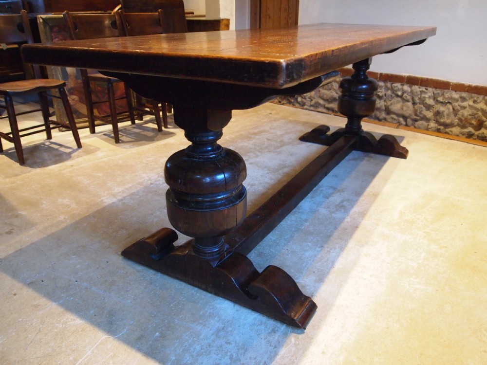 Table refectory farmhouse dining Oak 17th century style c1900 View XIII