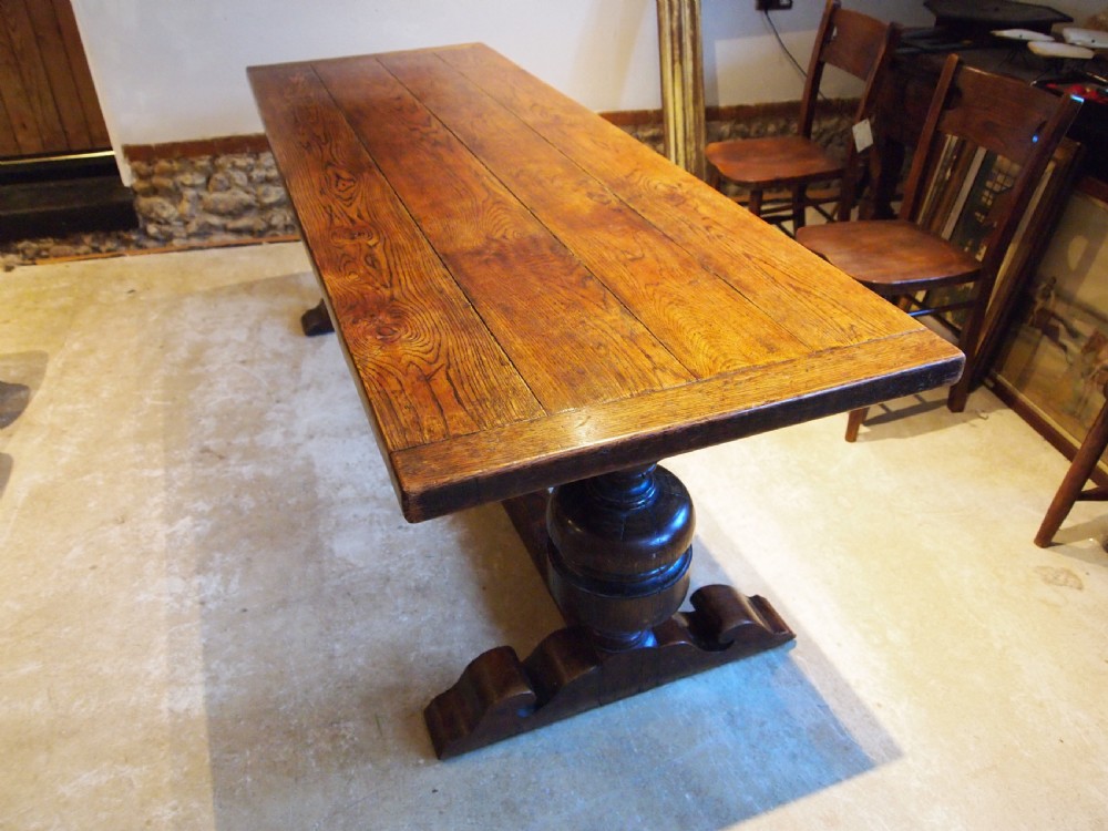 Table refectory farmhouse dining Oak 17th century style c1900 View XIV
