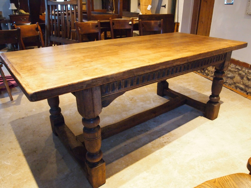 Table refectory dining English Oak 17th century style c1900