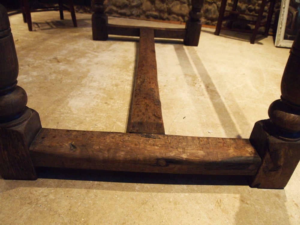 Table refectory dining English Oak 17th century style c1900 View VI