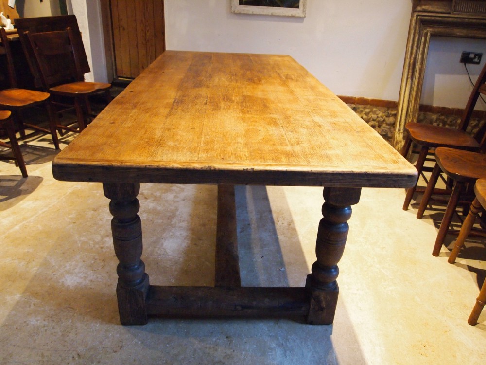 Table refectory dining English Oak 17th century style c1900 View XIII