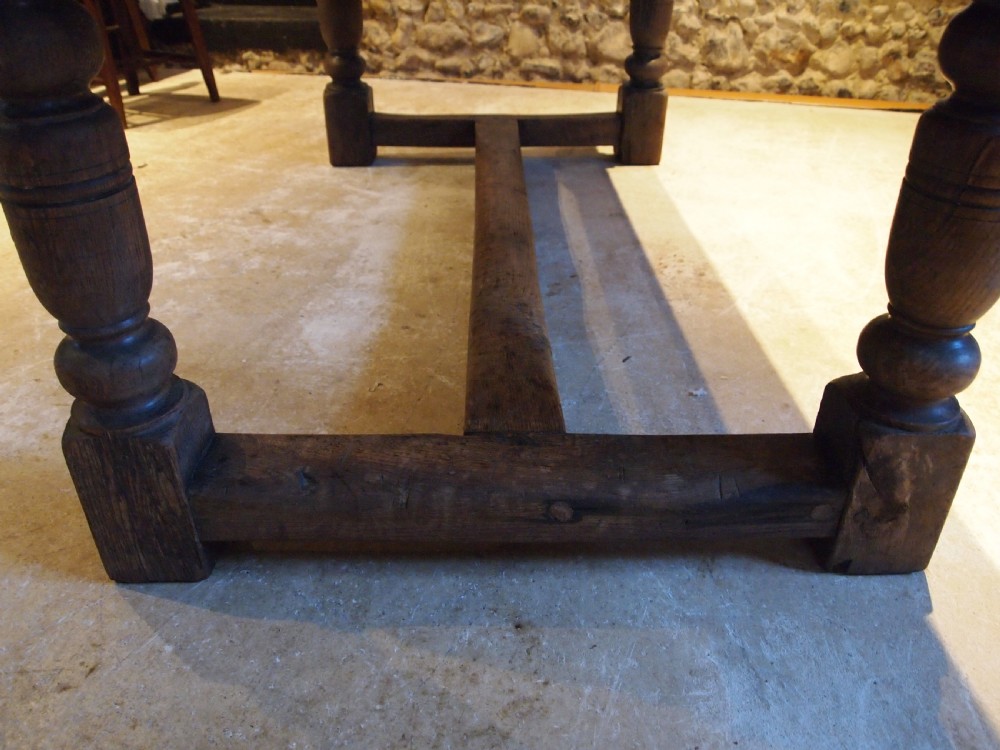 Table refectory dining English Oak 17th century style c1900 View XIV