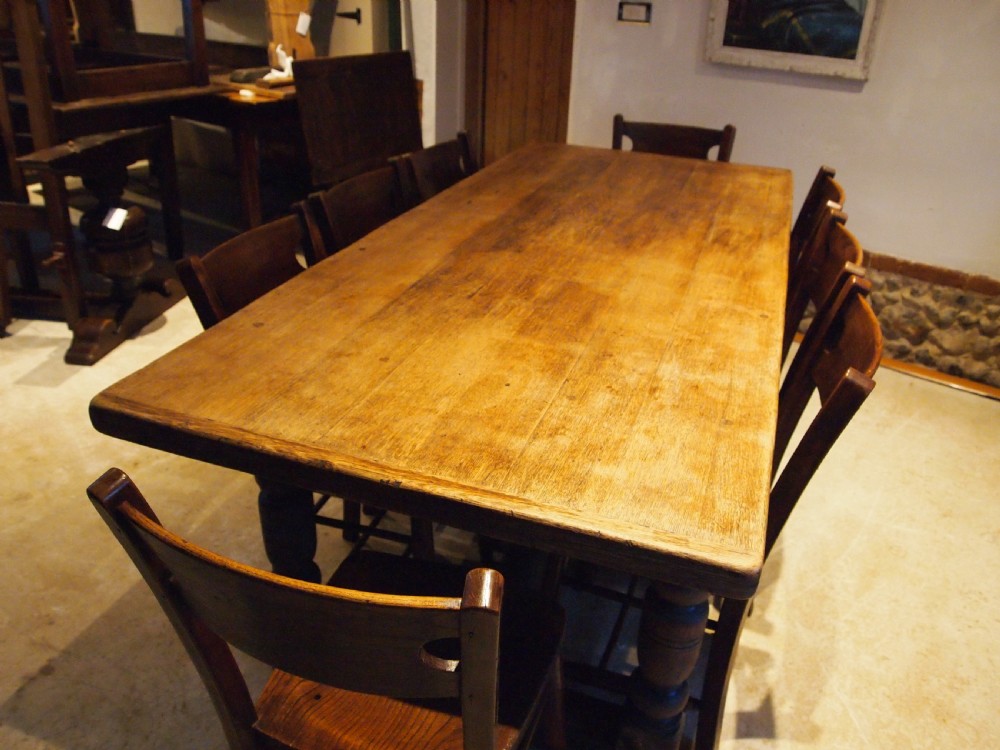 Table refectory dining English Oak 17th century style c1900 View XVI