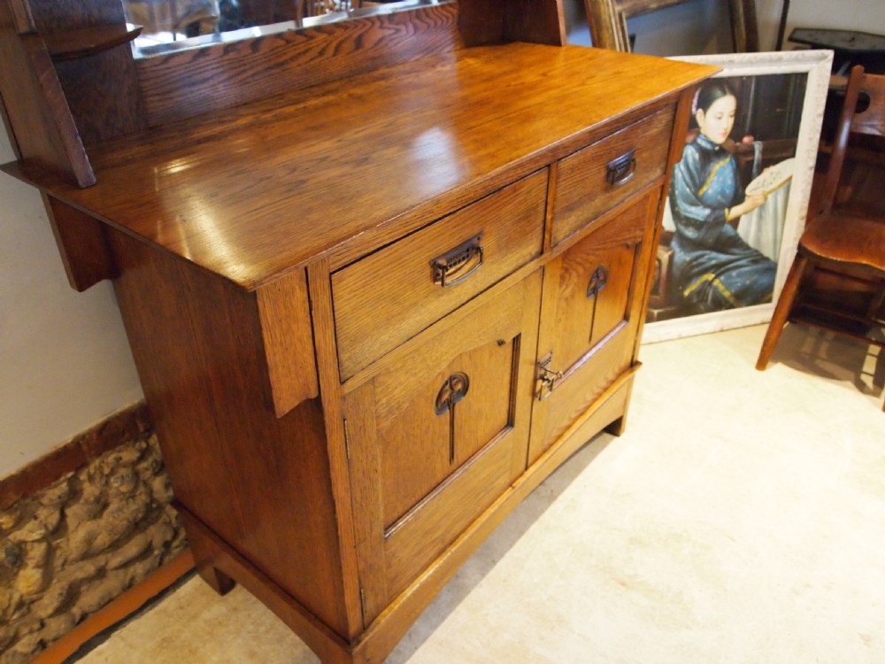 Sideboard dresser stunning Arts and Crafts Oak c1900 View VI