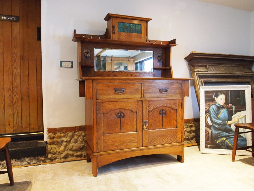 Sideboard dresser stunning Arts and Crafts Oak c1900 View VII