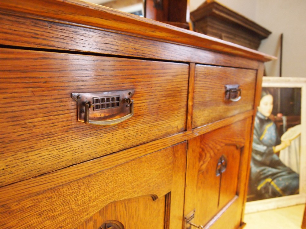 Sideboard dresser stunning Arts and Crafts Oak c1900 View VIII