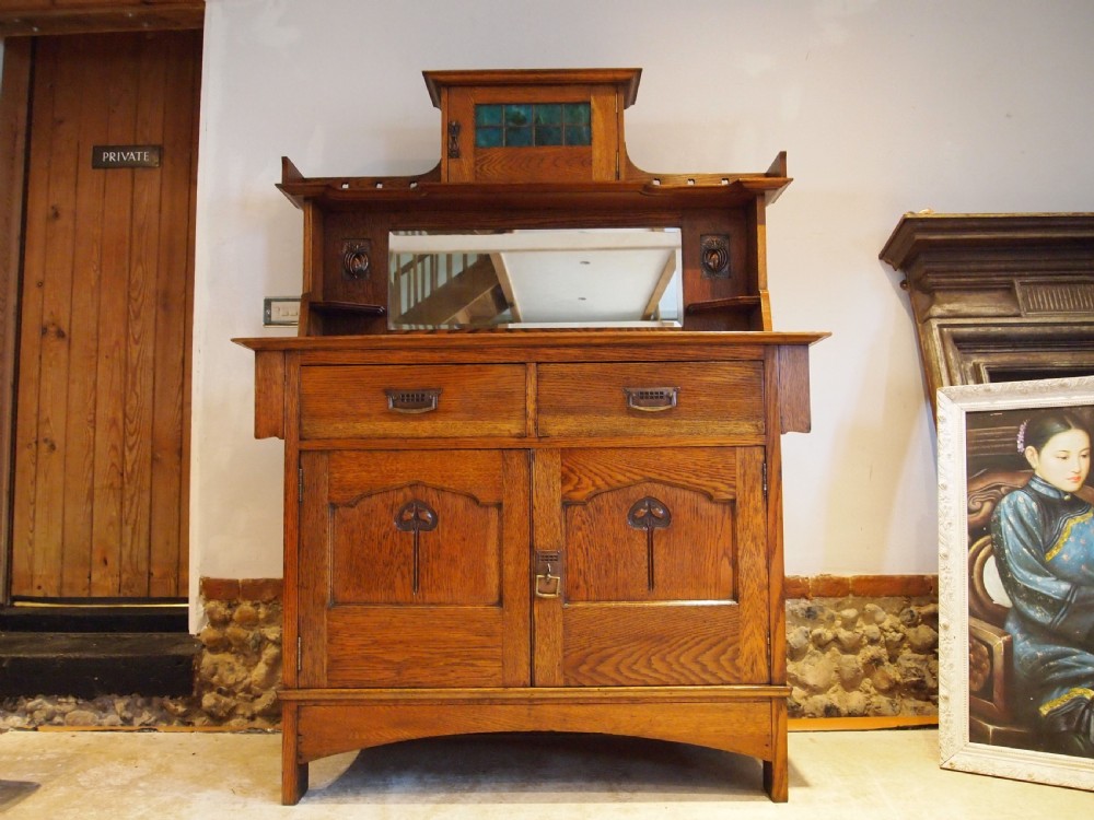 Sideboard dresser stunning Arts and Crafts Oak c1900 View XIII