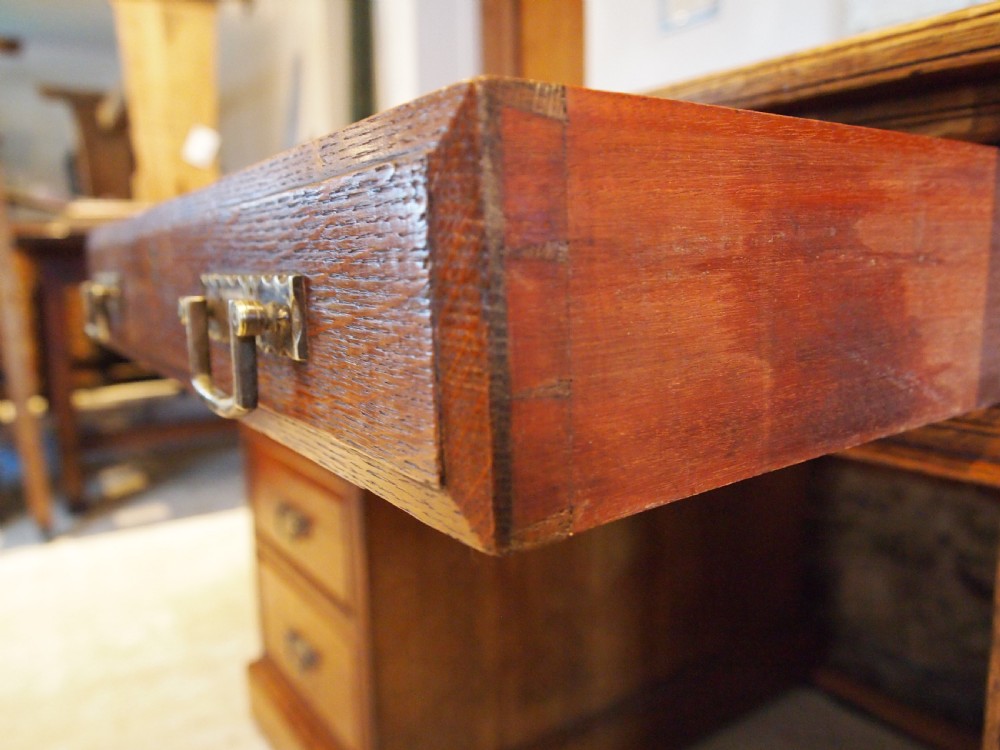 Desk wonderful Arts and Crafts Victorian Oak by Maple & Co c1890 View IX