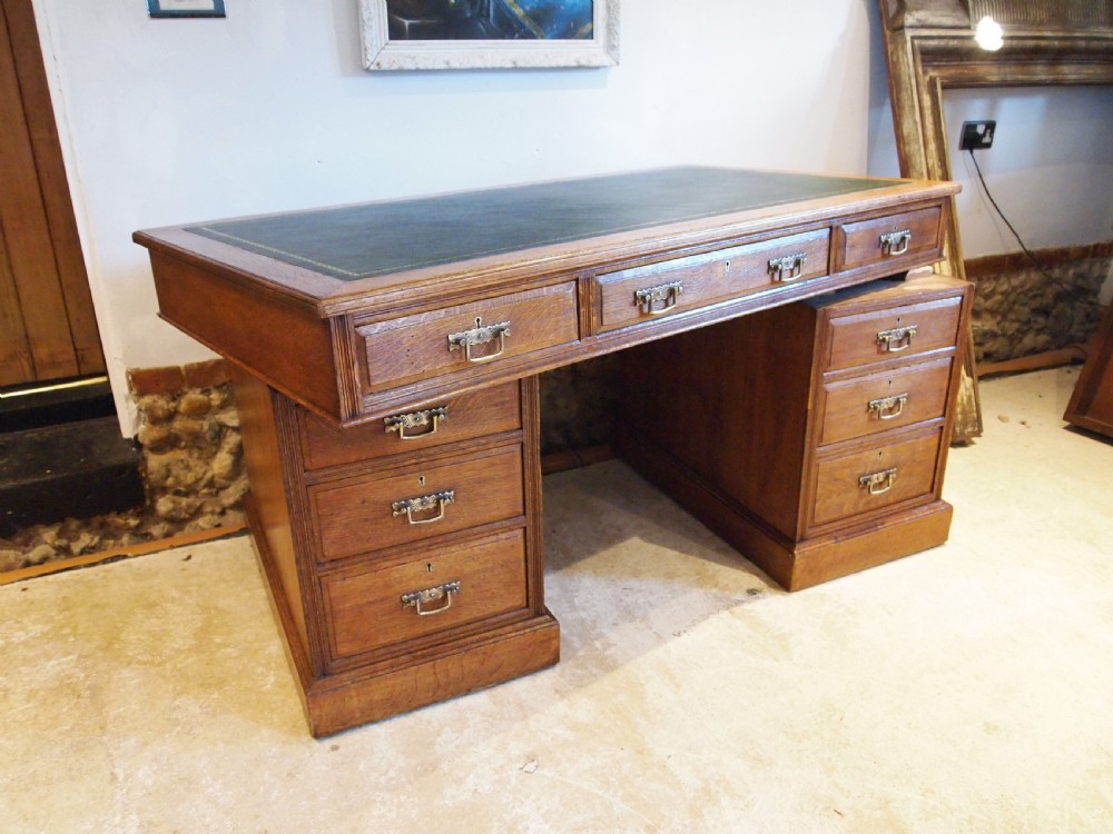 Desk wonderful Arts and Crafts Victorian Oak by Maple & Co c1890 View XI
