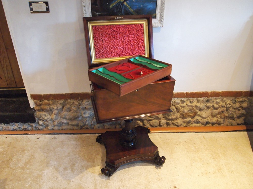 Work table outstanding sewing Fine Regency Mahogany c1820 View VIII
