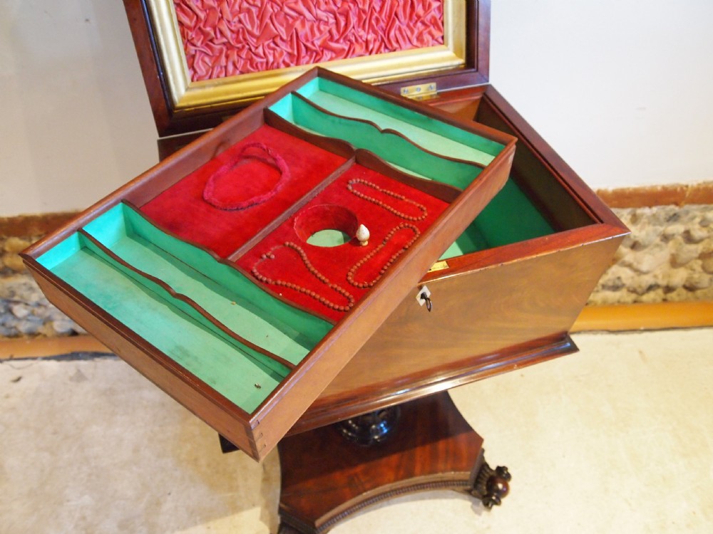 Work table outstanding sewing Fine Regency Mahogany c1820 View XIII