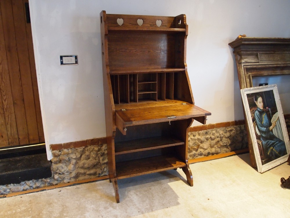 Bookcase bureau Arts and Crafts Oak c1900 View VIII