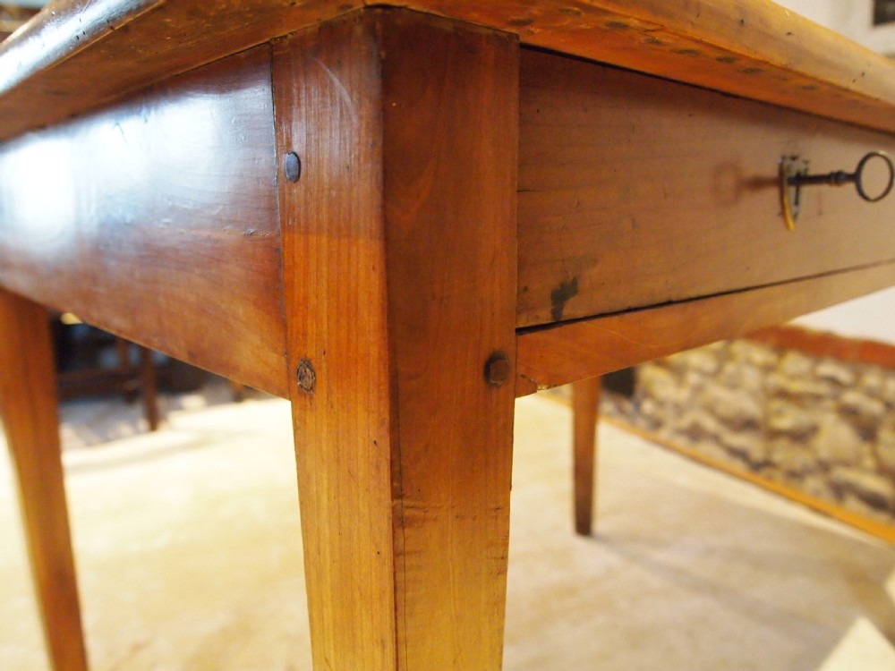 Table rare small French Cherry wood refectory dining c1860 View VI