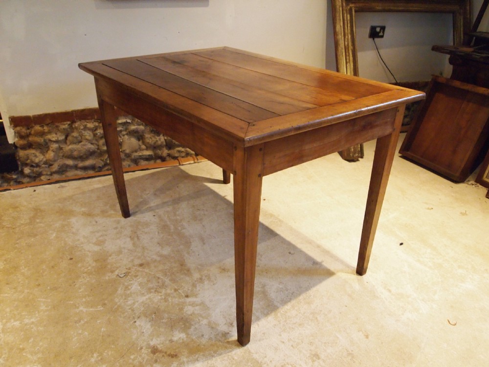 Table rare small French Cherry wood refectory dining c1860 View XII