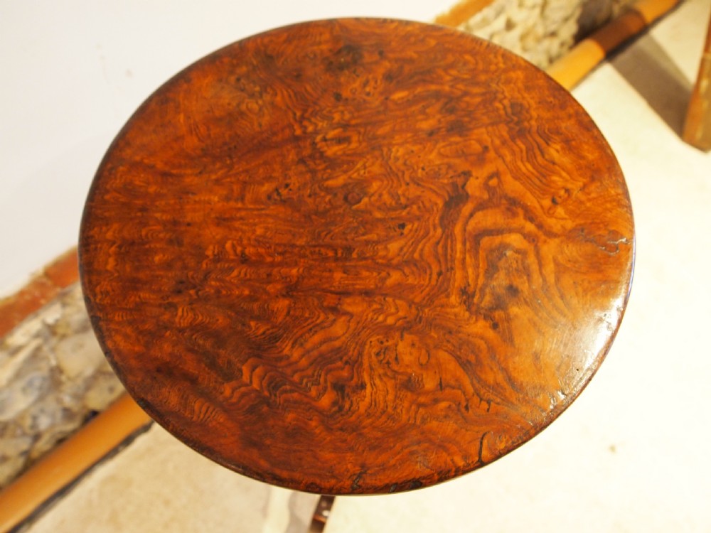 Table very rare Wych or Burr Elm hall side lamp George III c1800 View II