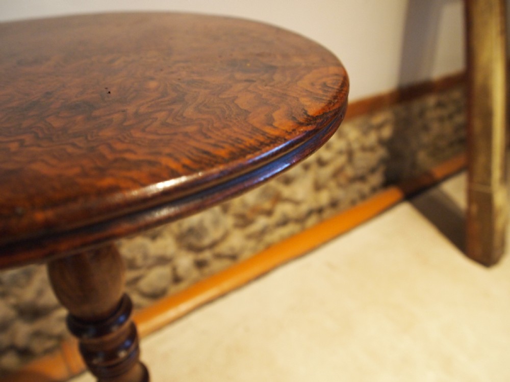 Table very rare Wych or Burr Elm hall side lamp George III c1800 View VI