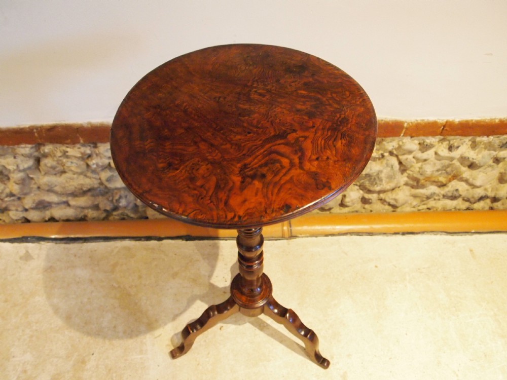 Table very rare Wych or Burr Elm hall side lamp George III c1800 View VIII