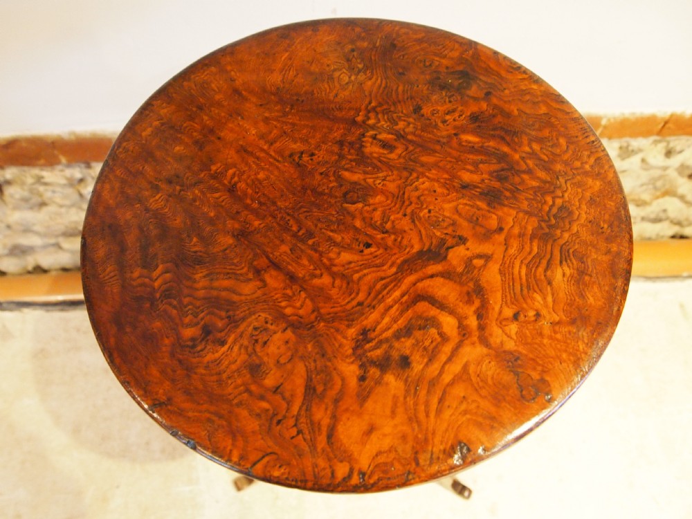 Table very rare Wych or Burr Elm hall side lamp George III c1800 View X