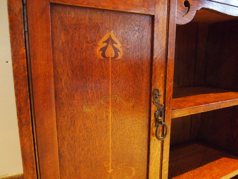 Bookcase Arts and Crafts Oak c1900 View IV