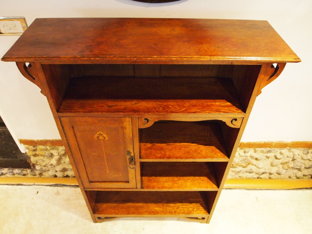Bookcase Arts and Crafts Oak c1900 View VII