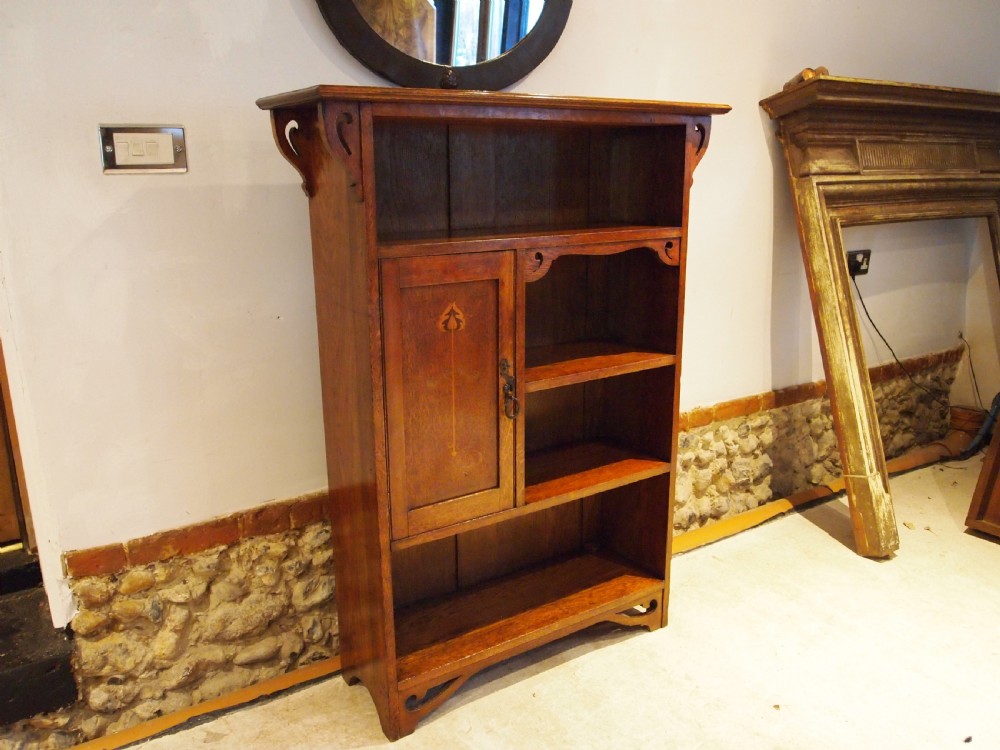 Bookcase Arts and Crafts Oak c1900 View IX