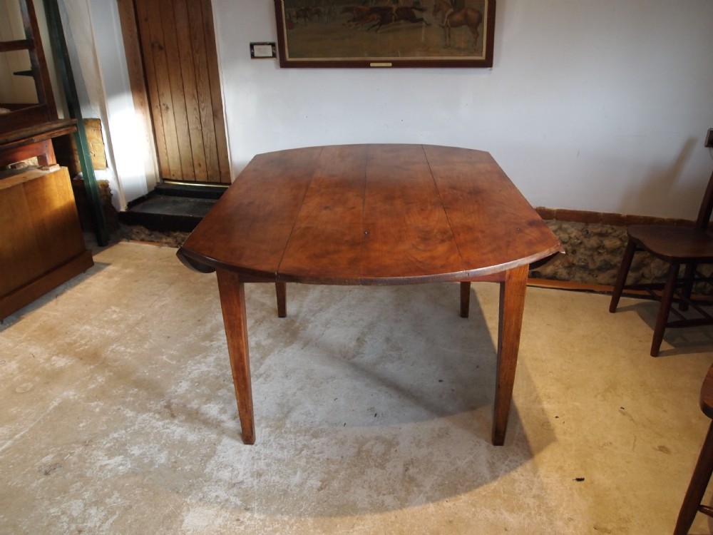Table rare French Cherry round refectory farmhouse dining c1840 View II
