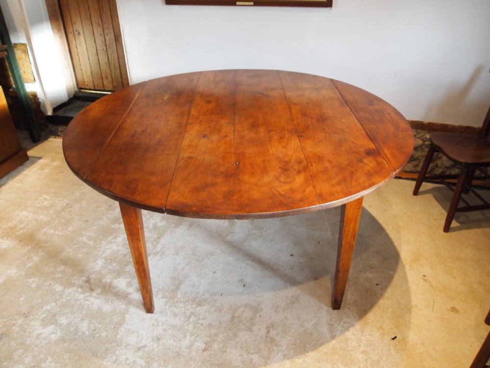 Table rare French Cherry round refectory farmhouse dining c1840 View VI