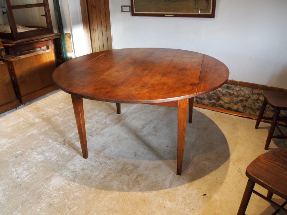 Table rare French Cherry round refectory farmhouse dining c1840 View VII