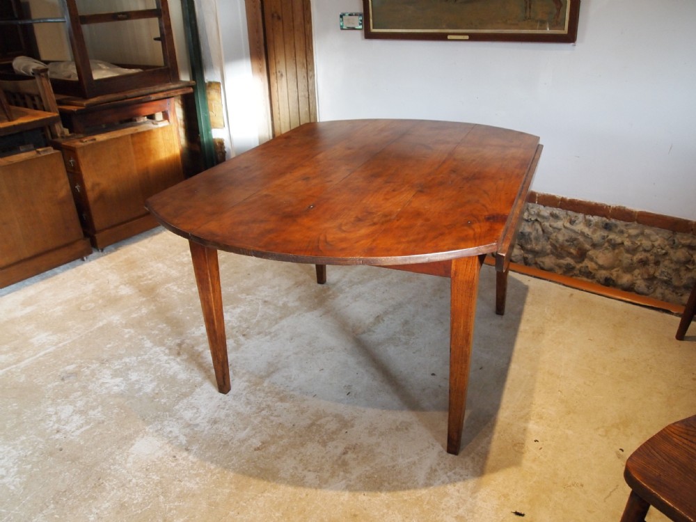 Table rare French Cherry round refectory farmhouse dining c1840 View IX