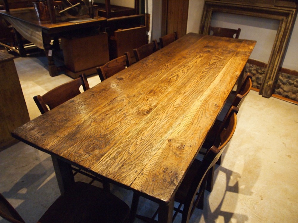 Table outstanding refectory dining George III Oak farmhouse c1800