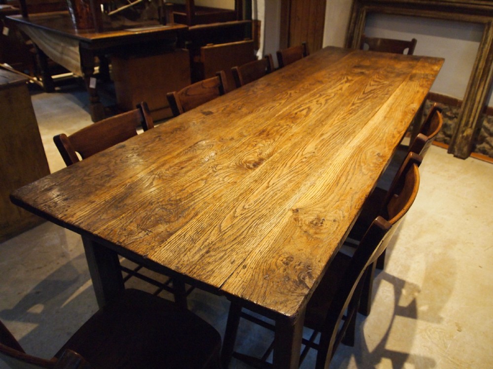 Table outstanding refectory dining George III Oak farmhouse c1800 View IV