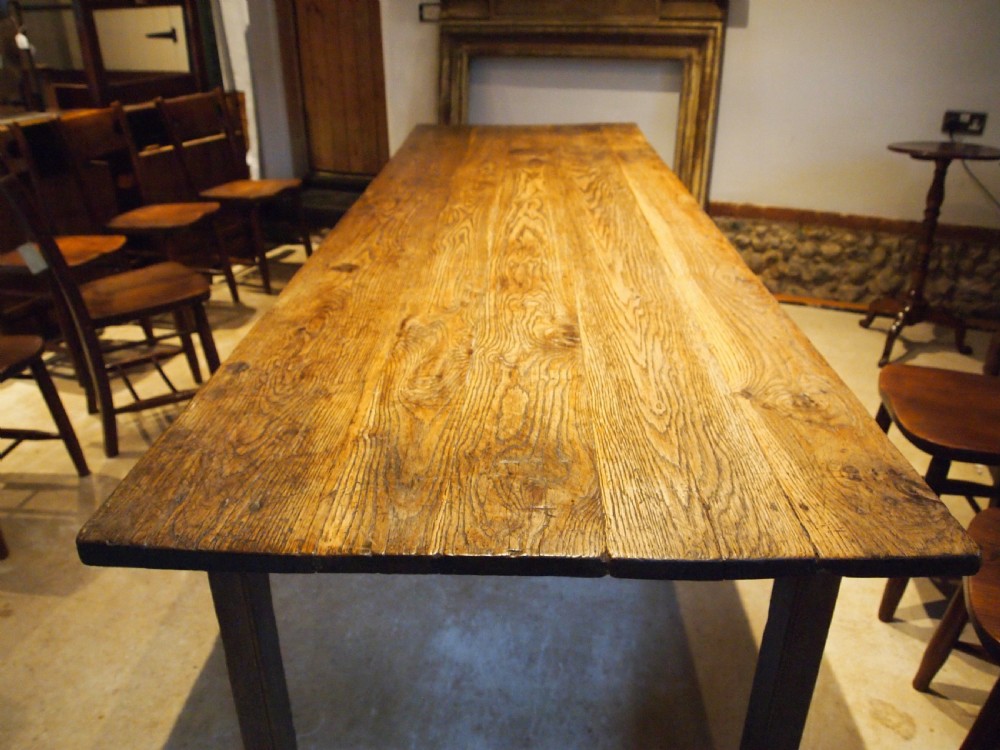 Table outstanding refectory dining George III Oak farmhouse c1800 View VII