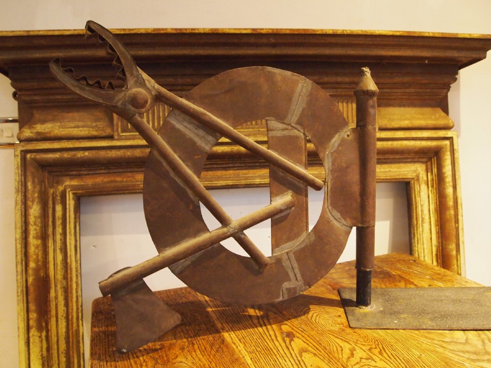 Weather Vane Quincaillerie Shop sign French metal folk art c1890
