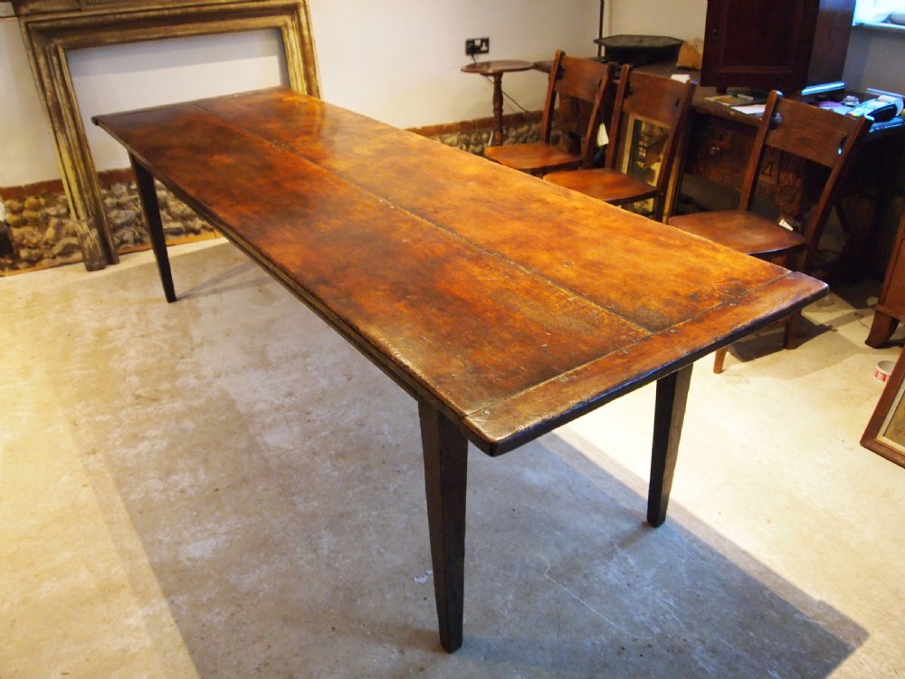 Table stunning French Oak refectory dining large farmhouse c1860 View VIII