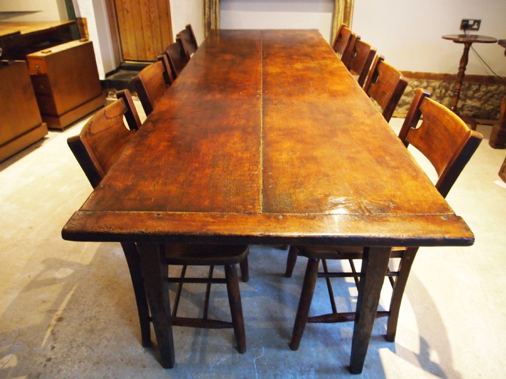 Table stunning French Oak refectory dining large farmhouse c1860 View IX
