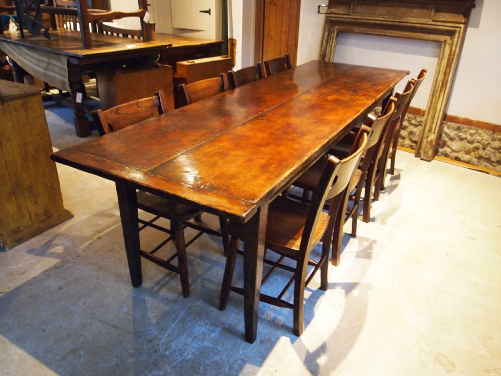 Table stunning French Oak refectory dining large farmhouse c1860 View XIII