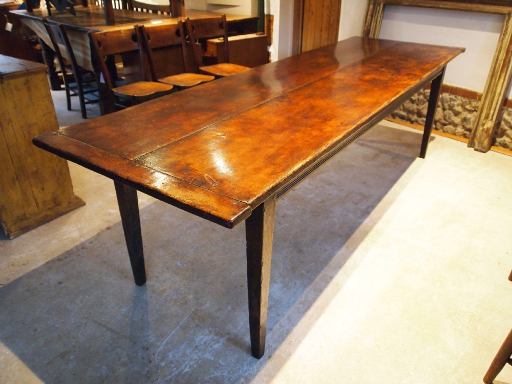 Table stunning French Oak refectory dining large farmhouse c1860 View XIV