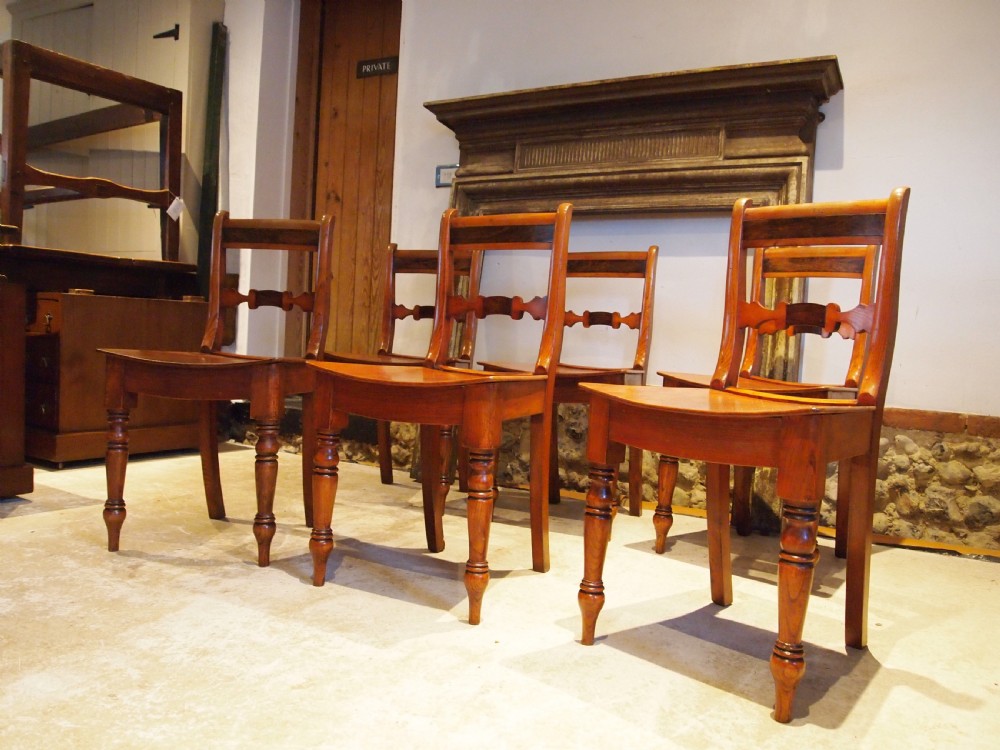 Chairs rare set of six George IV Essex bar back chairs c1820 View VI