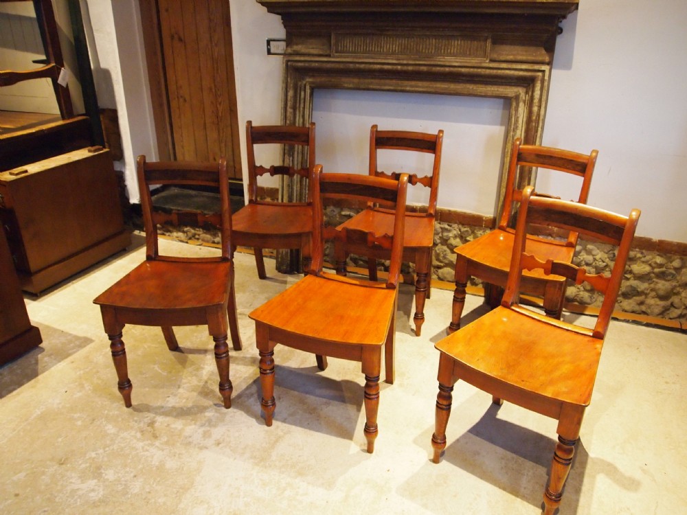 Chairs rare set of six George IV Essex bar back chairs c1820 View VIII
