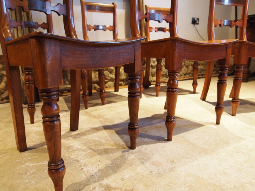Chairs rare set of six George IV Essex bar back chairs c1820 View IX